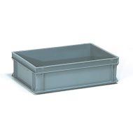 Műanyag doboz, EURO, szürke, 600 x 400 x 170 mm, 30l