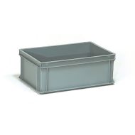 Műanyag doboz, EURO, szürke, 600 x 400 x 220 mm, 40l