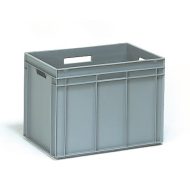 Műanyag doboz, EURO, szürke, 600 x 400 x 425 mm, 90l