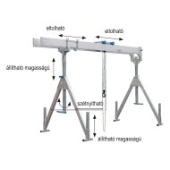   ALUPORTÁLDARU SCH-FN 1T/4M IKERTARTÓVAL, HELYBEN ÁLLÓ KIVITEL, KÖZEPES, 2150-3570MM OSZTHATÓ